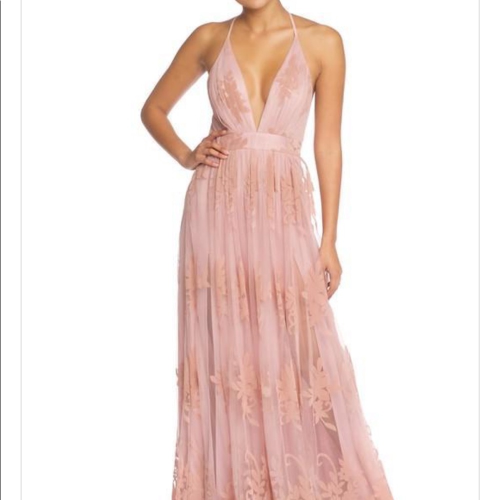 Luxxel mauve lace maxi dress